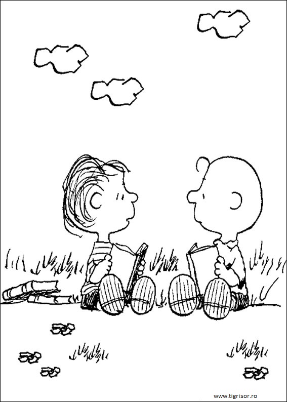 Plansa De Colorat Cu Charlie Brown Si Prietenul Lui Planse De Colorat