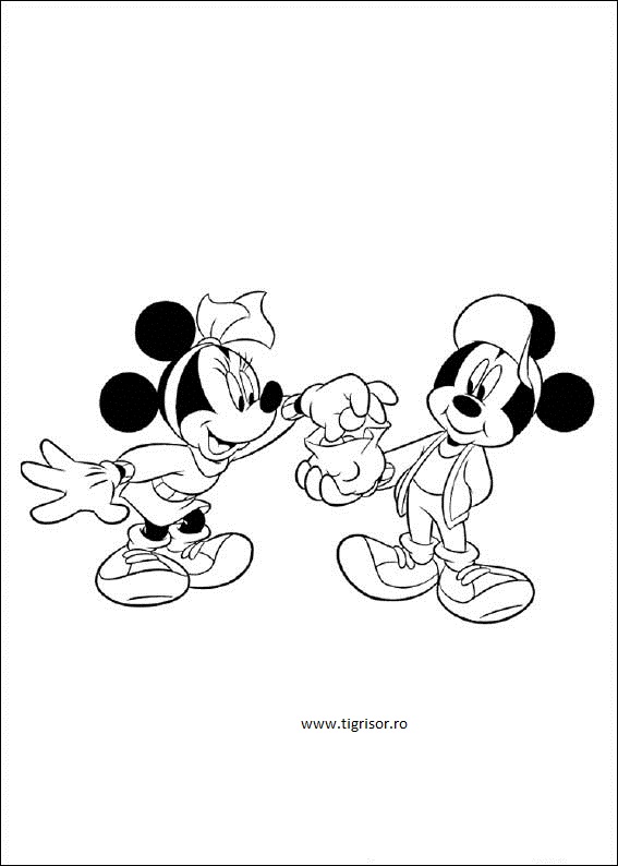 Wet Historian visa Plansa de colorat cu Minnie si Mickey Mouse - Planse de colorat